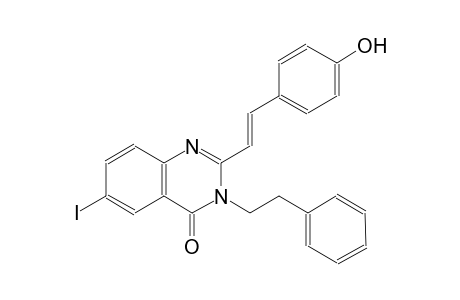2-[(E)-2-(4-hydroxyphenyl)ethenyl]-6-iodo-3-(2-phenylethyl)-4(3H)-quinazolinone