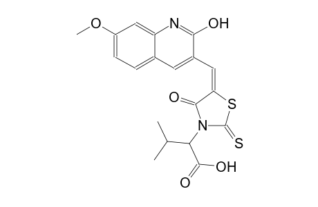 3-thiazolidineacetic acid, 5-[(2-hydroxy-7-methoxy-3-quinolinyl)methylene]-alpha-(1-methylethyl)-4-oxo-2-thioxo-, (5E)-