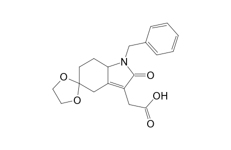 2-(1'-benzyl-2'-keto-spiro[1,3-dioxolane-2,5'-4,6,7,7a-tetrahydroindole]-3'-yl)acetic acid