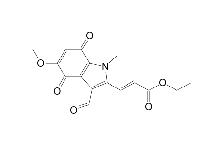 (E)-Ethyl 3-(3-formyl-5-methoxy-1-methyl-4,7-dioxo-2-indolyl)prop-2-enoate
