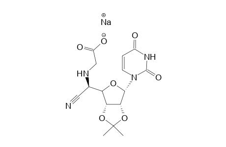 (R/S)-1-[5'-(Carboxymethylamino)-5'-deoxy-2',3'-O isopropylidene-.beta.,D-allo(.alpha.,L-talo)furanurononitrile]uracil sodium salt
