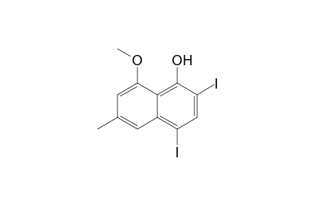 2,4-Diiodo-8-methoxy-6-methyl-1-naphthol