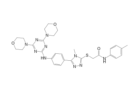 2-{5-[4-(4,6-Di-morpholin-4-yl-[1,3,5]triazin-2-ylamino)-phenyl]-4-methyl-4H-[1,2,4]triazol-3-ylsulfanyl}-N-p-tolylacetamide