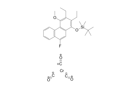 Tricarbonyl{eta-6-1,2,3,4,4a,10a-(9-fluoro-4-methoxy-2,3-diethyl-1-[(t-butyl)dimethylsilyloxy]phenanthrene)}chromium