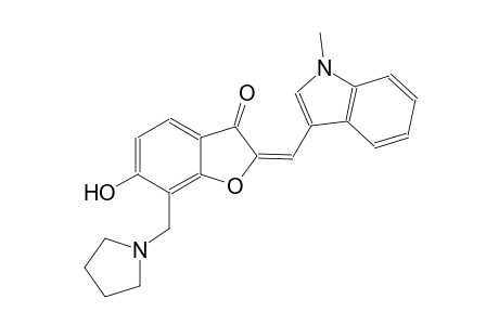 3(2H)-benzofuranone, 6-hydroxy-2-[(1-methyl-1H-indol-3-yl)methylene]-7-(1-pyrrolidinylmethyl)-, (2E)-