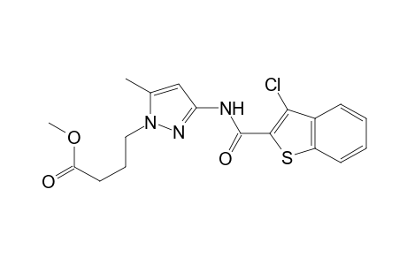 1H-Pyrazole-1-butanoic acid, 3-[[(3-chloro-1-benzothiophen-2-yl)carbonyl]amino]-5-methyl-, methyl ester