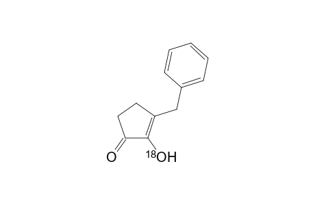 C2 (18)O labeled 3-benzyl-2-hydroxycyclopent-2-enone