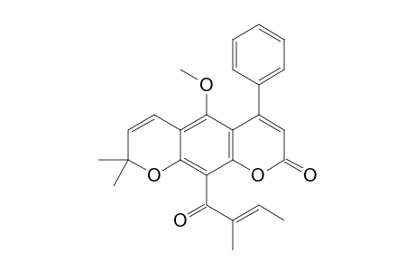 5-Methoxy-8,8-dimethyl-10-[(2E)-2-methylbut-2-enoyl]-4-phenyl-2H,8H-pyrano[3,2-g]chromen-2-one
