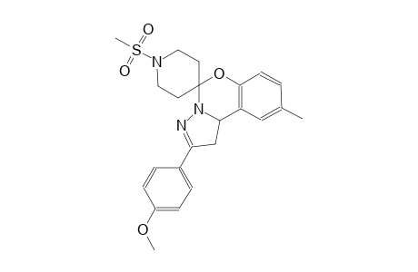 2-(4-methoxyphenyl)-9-methyl-1'-(methylsulfonyl)-1,10b-dihydrospiro[benzo[e]pyrazolo[1,5-c][1,3]oxazine-5,4'-piperidine]