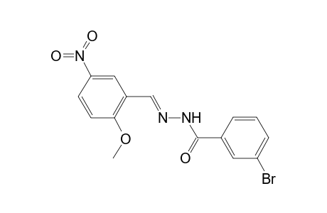 3-Bromanyl-N-[(E)-(2-methoxy-5-nitro-phenyl)methylideneamino]benzamide