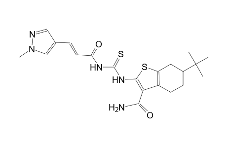 6-tert-butyl-2-[({[(2E)-3-(1-methyl-1H-pyrazol-4-yl)-2-propenoyl]amino}carbothioyl)amino]-4,5,6,7-tetrahydro-1-benzothiophene-3-carboxamide