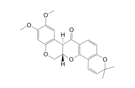 (+-)-trans-Deguelin [(trans)-13,13a-dihydro-9,10-dimethoxy-3,3-dimethyl-3H-bis[1]benzopyrano[3,4-b;6',5'-e]pyran-7(7aH)-one]