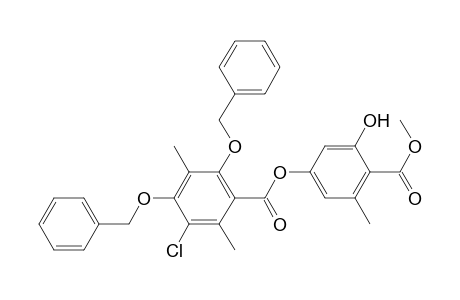Benzoic acid, 3-chloro-2,5-dimethyl-4,6-bis(phenylmethoxy)-, 3-hydroxy-4-(methoxycarbonyl)-5-methylphenyl ester