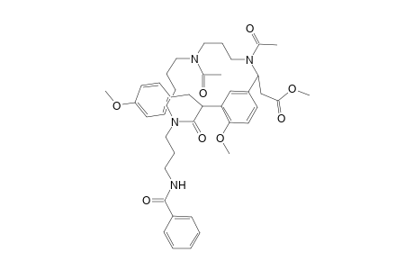 3,7,12-Triazabicyclo[13.3.1]nonadeca-1(19),15,17-triene-2-acetic acid, 3,7-diacetyl-12-[3-(benzoylamino)propyl]-16-methoxy-14-[(4-methoxyphenyl)methyl]-13-oxo-, methyl ester
