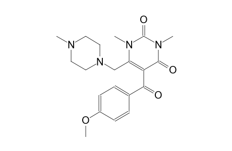2,4(1H,3H)-pyrimidinedione, 5-(4-methoxybenzoyl)-1,3-dimethyl-6-[(4-methyl-1-piperazinyl)methyl]-