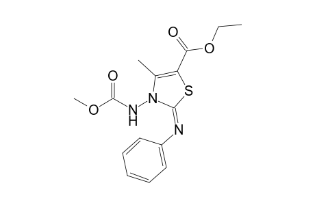 5-(Ethoxycarbonyl)-N-(methoxycarbonylamino)-2-(phenylimino)-4-methyl-2,3-dihydrothiazole