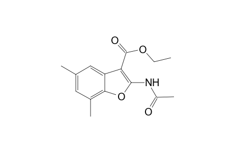 2-Acetylamino-3-(carboxylic acid ethyl ester)-5,7-dimethyl-coumarone