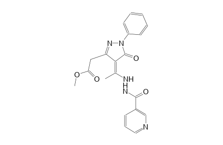 3-pyridinecarboxylic acid, 2-[(1Z)-1-[1,5-dihydro-3-(2-methoxy-2-oxoethyl)-5-oxo-1-phenyl-4H-pyrazol-4-ylidene]ethyl]hydrazide