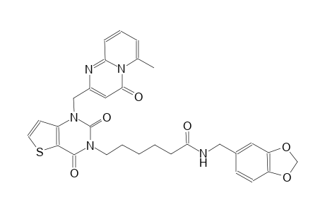 N-(1,3-benzodioxol-5-ylmethyl)-6-(1-[(6-methyl-4-oxo-4H-pyrido[1,2-a]pyrimidin-2-yl)methyl]-2,4-dioxo-1,4-dihydrothieno[3,2-d]pyrimidin-3(2H)-