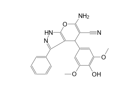 6-amino-4-(4-hydroxy-3,5-dimethoxyphenyl)-3-phenyl-1,4-dihydropyrano[2,3-c]pyrazole-5-carbonitrile