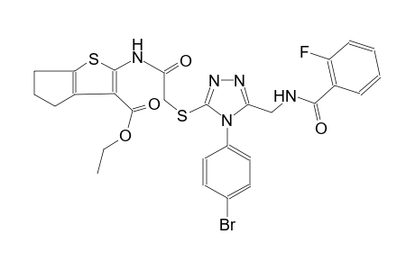 4H-cyclopenta[b]thiophene-3-carboxylic acid, 2-[[[[4-(4-bromophenyl)-5-[[(2-fluorobenzoyl)amino]methyl]-4H-1,2,4-triazol-3-yl]thio]acetyl]amino]-5,6-dihydro-, ethyl ester