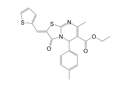5H-thiazolo[3,2-a]pyrimidine-6-carboxylic acid, 2,3-dihydro-7-methyl-5-(4-methylphenyl)-3-oxo-2-(2-thienylmethylene)-, ethyl ester, (2Z)-