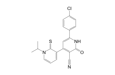 6-(4-Chlorophenyl)-2-oxidanylidene-4-(1-propan-2-yl-2-sulfanylidene-pyridin-3-yl)-1H-pyridine-3-carbonitrile