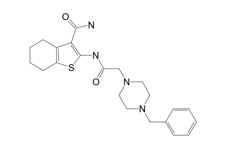 2-[2-(4-BENZYLPIPERAZIN-1-YL)-ACETAMIDO]-4,5,6,7-TETRAHYDROBENZO-[B]-THIOPHENE-3-CARBOXAMIDE
