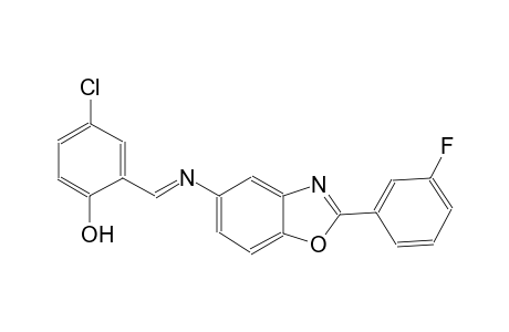 4-Chloro-2-({[2-(3-fluorophenyl)-1,3-benzoxazol-5-yl]imino}methyl)phenol
