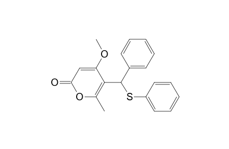 2H-Pyran-2-one, 4-methoxy-6-methyl-5-[phenyl(phenylthio)methyl]-