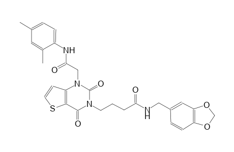N-(1,3-benzodioxol-5-ylmethyl)-4-(1-[2-(2,4-dimethylanilino)-2-oxoethyl]-2,4-dioxo-1,4-dihydrothieno[3,2-d]pyrimidin-3(2H)-yl)butanamide