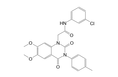 N-(3-chlorophenyl)-2-(6,7-dimethoxy-3-(4-methylphenyl)-2,4-dioxo-3,4-dihydro-1(2H)-quinazolinyl)acetamide