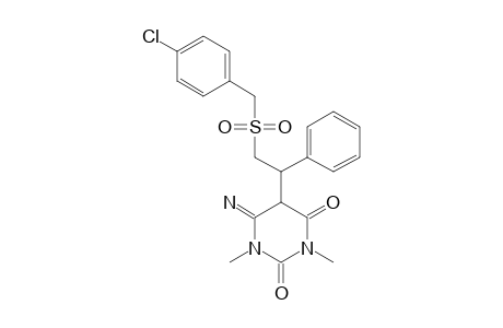6-IMINO-5-[2'-(4-CHLOROPHENYLMETHYLSULFONYL)-1'-PHENYLETHYL]-1,3-DIMETHYLPYRIMIDINE-2,4-DIONE