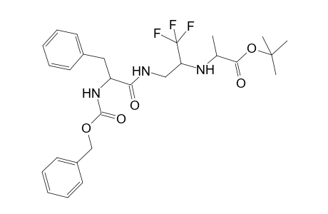 t-Butyl 8-benzyl-8-[benzyloxycarbonyl)asmino]-7-oxo-5-(trifluoromethyl0-2-methyl-3,6-diazaoctanoate
