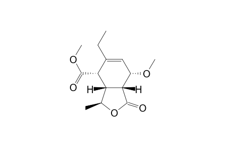 Methyl (1R*,2S*,5S*,6R*,9S*)-3-Ethyl-5-methoxy-9-methyl-7-oxo-8-oxabicyclo[4.3.0]non-3-en-2-carboxylate