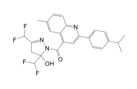 3,5-bis(difluoromethyl)-1-{[2-(4-isopropylphenyl)-6-methyl-4-quinolinyl]carbonyl}-4,5-dihydro-1H-pyrazol-5-ol