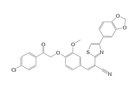 (2Z)-2-[4-(1,3-benzodioxol-5-yl)-1,3-thiazol-2-yl]-3-{4-[2-(4-chlorophenyl)-2-oxoethoxy]-3-methoxyphenyl}-2-propenenitrile