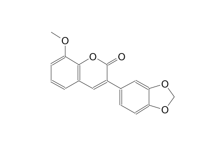 2H-1-benzopyran-2-one, 3-(1,3-benzodioxol-5-yl)-8-methoxy-