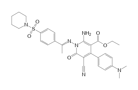 2-Amino-5-cyano-4-(4-dimethylaminophenyl)-6-oxo-1-{1-[4-(piperidine-1-sulfonyl)phenyl]ethylideneamino}-1,6-dihydropyridine-3-carboxylic acid ethyl ester