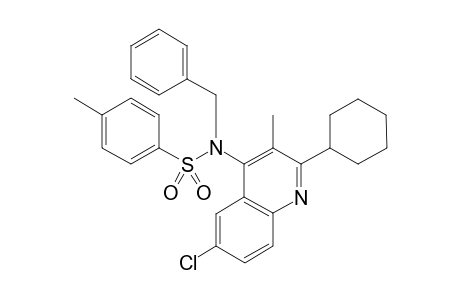 N-benzyl-N-(6-chloro-2-cyclohexyl-3-methylquinolin-4-yl)-4-methylbenzenesulfonamide