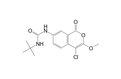 1-tert-Butyl-3-(4-chloranyl-3-methoxy-1-oxidanylidene-isochromen-7-yl)urea
