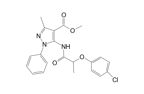 1H-Pyrazole-4-carboxylic acid, 5-[[2-(4-chlorophenoxy)-1-oxopropyl]amino]-3-methyl-1-phenyl-, methyl ester
