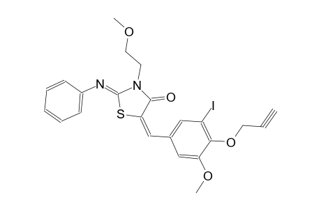 (2Z,5E)-5-[3-iodo-5-methoxy-4-(2-propynyloxy)benzylidene]-3-(2-methoxyethyl)-2-(phenylimino)-1,3-thiazolidin-4-one