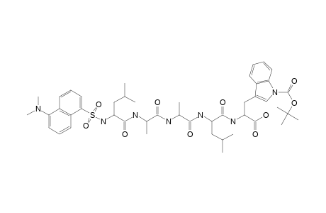 3-(1-tert-butoxycarbonylindol-3-yl)-2-[[2-[2-[2-[[2-[(5-dimethylamino-1-naphthyl)sulfonylamino]-4-methyl-pentanoyl]amino]propanoylamino]propanoylamino]-4-methyl-pentanoyl]amino]propionic acid