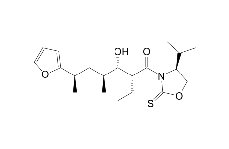 (2R,3S,4S,6R)-2-ethyl-6-(2-furanyl)-3-hydroxy-4-methyl-1-[(4S)-4-propan-2-yl-2-sulfanylidene-3-oxazolidinyl]-1-heptanone