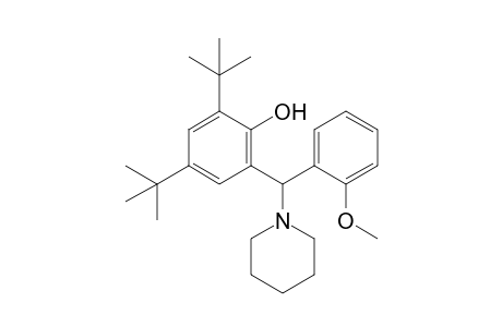 2,4-Ditert-butyl-6-[(2-methoxyphenyl)-(1-piperidinyl)methyl]phenol