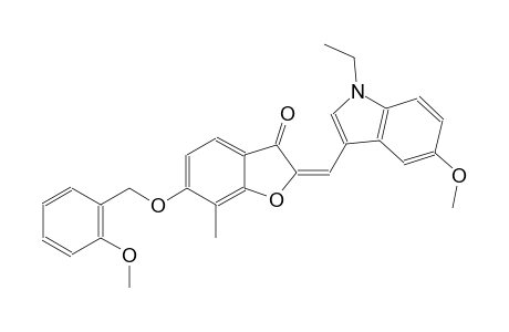 3(2H)-benzofuranone, 2-[(1-ethyl-5-methoxy-1H-indol-3-yl)methylene]-6-[(2-methoxyphenyl)methoxy]-7-methyl-, (2E)-