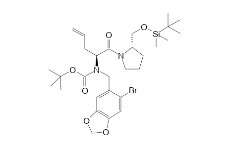 (2S)-2-[N-(2-Bromo-4,5-methylenedioxyphenyl)methyl]-N-(tertbutyloxycarbonyl)-aminopent-4-enoic Acid [(2S)-tert-Butyldimethylsilyloxymethyl-pyrrolidinyl]amide