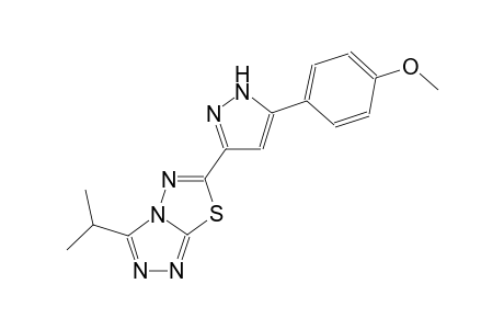 [1,2,4]triazolo[3,4-b][1,3,4]thiadiazole, 6-[5-(4-methoxyphenyl)-1H-pyrazol-3-yl]-3-(1-methylethyl)-