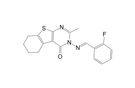benzo[4,5]thieno[2,3-d]pyrimidin-4(3H)-one, 3-[[(E)-(2-fluorophenyl)methylidene]amino]-5,6,7,8-tetrahydro-2-methyl-